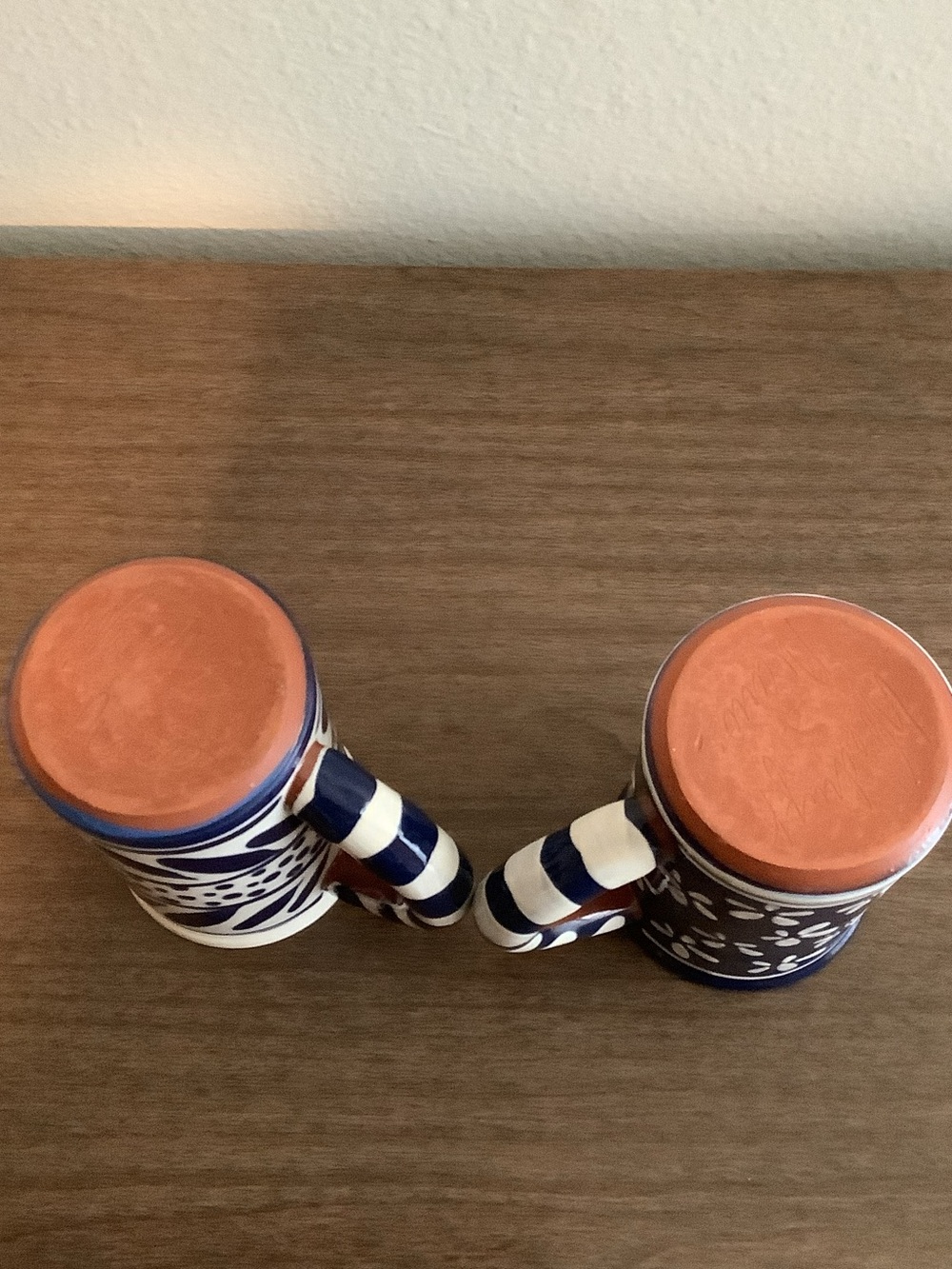 Hand-Painted Blue & White Ceramic Mugs - Set of 2 - Picture 3 of 6